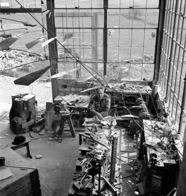 Herbert Matter - Calder in his Roxbury studio, 1941
